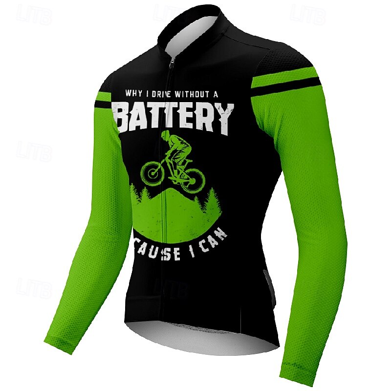 Men's Cycling Jersey Letter & Number Long Sleeve Bike Tee Tshirt Jersey with 3 Rear Pockets Mountain Bike MTB Quick Dry Anatomic Design Wicking Breathable Sports Yellow Red Blue Clothing Apparel2