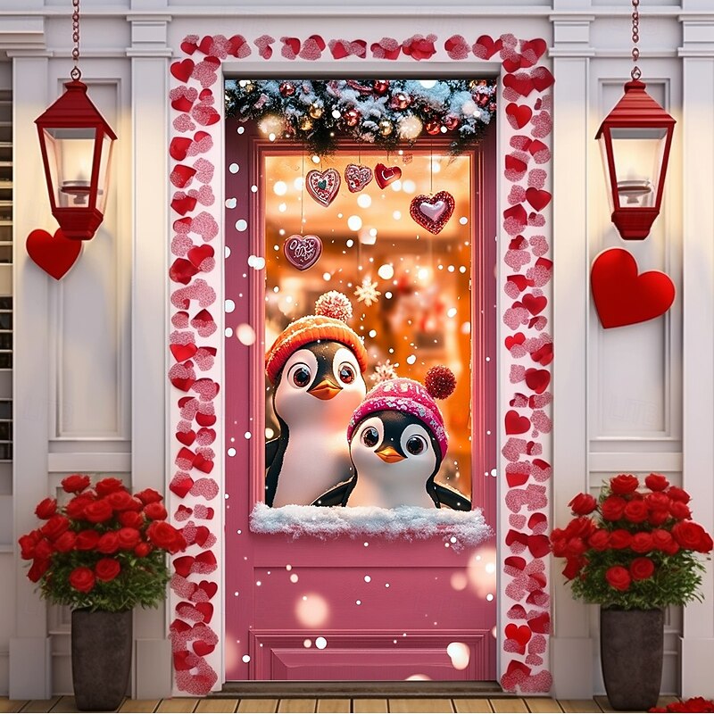 Wedding Outdoor Decorations Door Covers Door Tapestry Door Curtain Decoration Backdrop Indoor/Outdoor Door Banner for Front Door Farmhouse Animals4