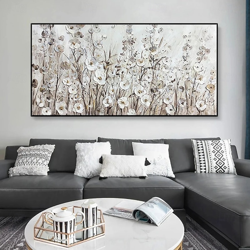 Handmade tree oil painting large Hand Painted white flower Oil Painting Wall Purole Flower Landscape Painting Home Decoration Decoration flower oil painting tree picture artwork4