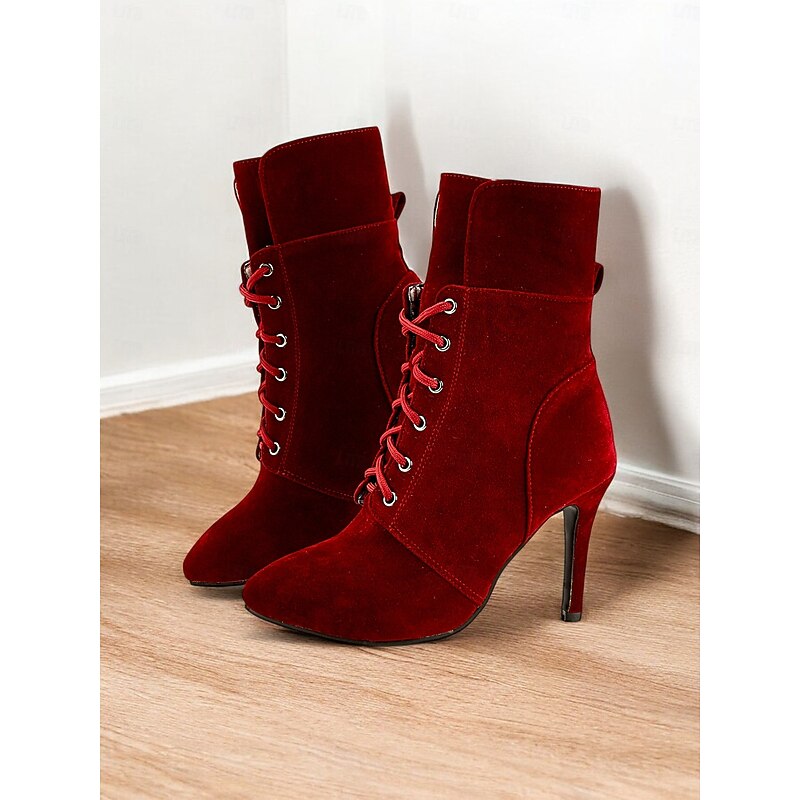 Women's Yellow Lace-Up High Heel Boots – Bold and Trendy Footwear for Fashion-Forward Outfits and Special Occasions3