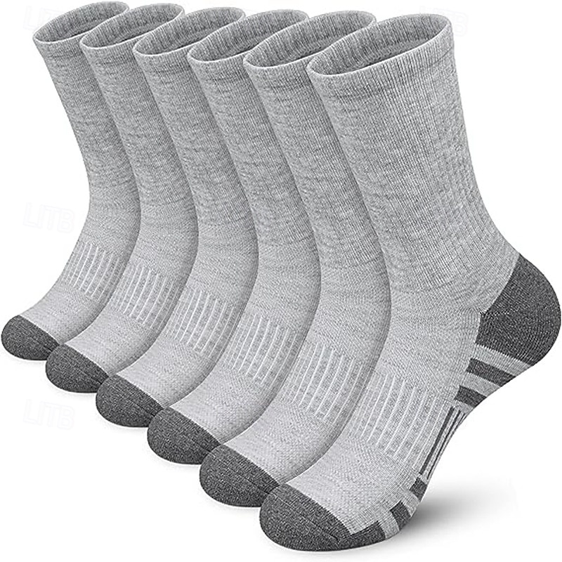 Men's 5 Pairs Multi Packs Socks Crew Socks Running Socks Casual Socks Black White Color Color Block Solid / Plain Color Sports & Outdoor Daily Vacation Basic Medium Spring Fall Fashion Casual3