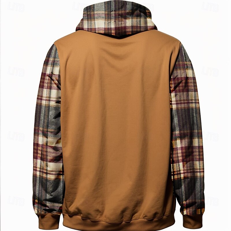 Men's Deer Hoodies Sweatshirt Fashion Cool Long Sleeve Crew Neck Holiday Going out Streetwear Light Brown Black Drawstring Fall Winter Designer2