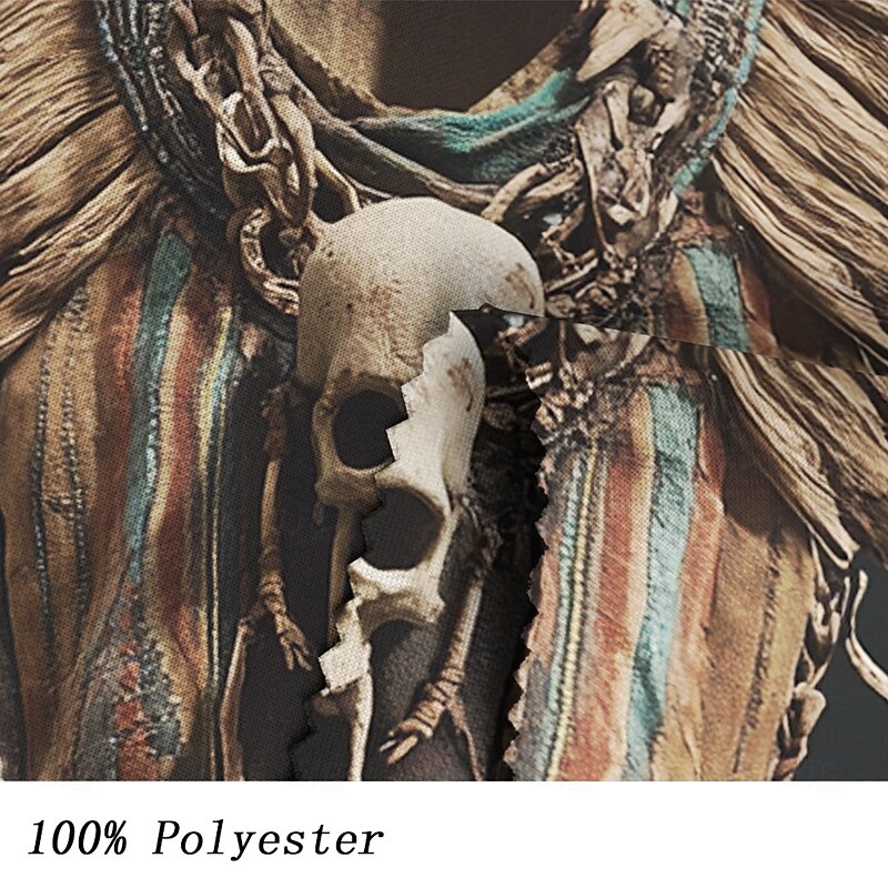 Men's Skulls Hoodies Fashion Daily Long Sleeve Crew Neck Holiday Going out Streetwear Khaki Drawstring Fall Winter Designer3