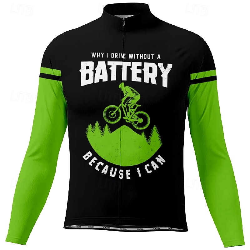 Men's Cycling Jersey Letter & Number Long Sleeve Bike Tee Tshirt Jersey with 3 Rear Pockets Mountain Bike MTB Quick Dry Anatomic Design Wicking Breathable Sports Yellow Red Blue Clothing Apparel