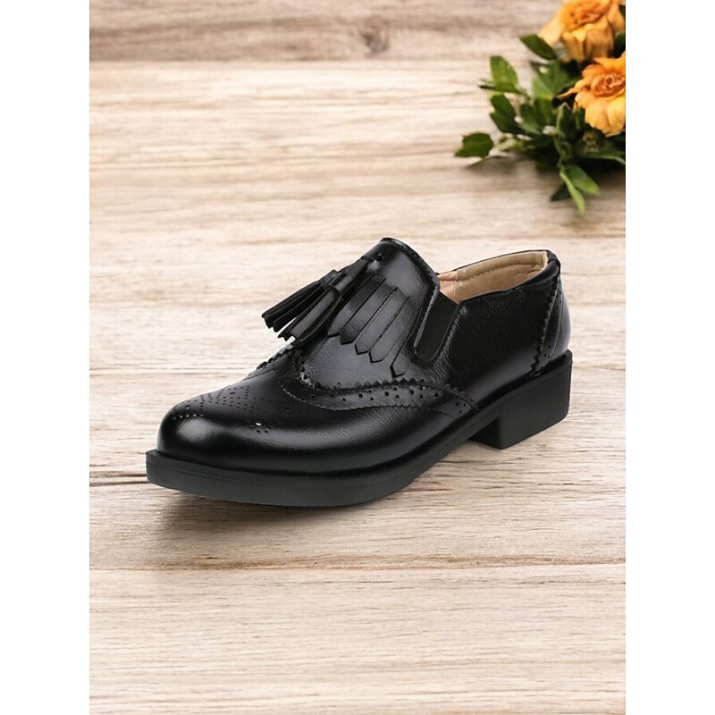 Women's Brown Loafers with Brogue Detailing, Fringe, and Tassel Accents – Classic Vintage-Inspired Footwear for Casual and Office Wear 9