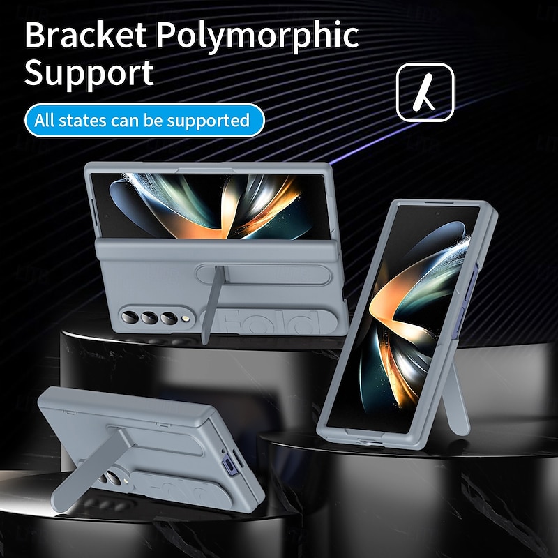 Phone Case For Z Fold 7 Z Fold 6 Z Fold 5 Z Fold 4 Z Fold 3 Back Cover with Stand Holder Shockproof Retro PC Silicone2