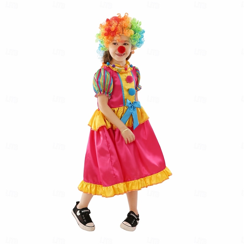 Joker Clown Halloween Outfits Cosplay Wigs Costume Circus Carnival Costume Cosplay Costume Kid's Girls' Halloween Carnival Mardi Gras Easy Halloween Costumes Dress Up2