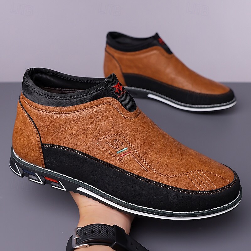 Men's Slip-On Casual Loafers with Faux Leather and Dual-Tone Design – Comfortable and Stylish for Everyday Wear3