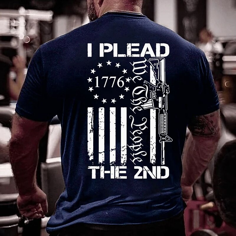 Men's Patriotic 2nd Amendment Graphic T-Shirt | We The People 1776 Rifle Short Sleeve Tee