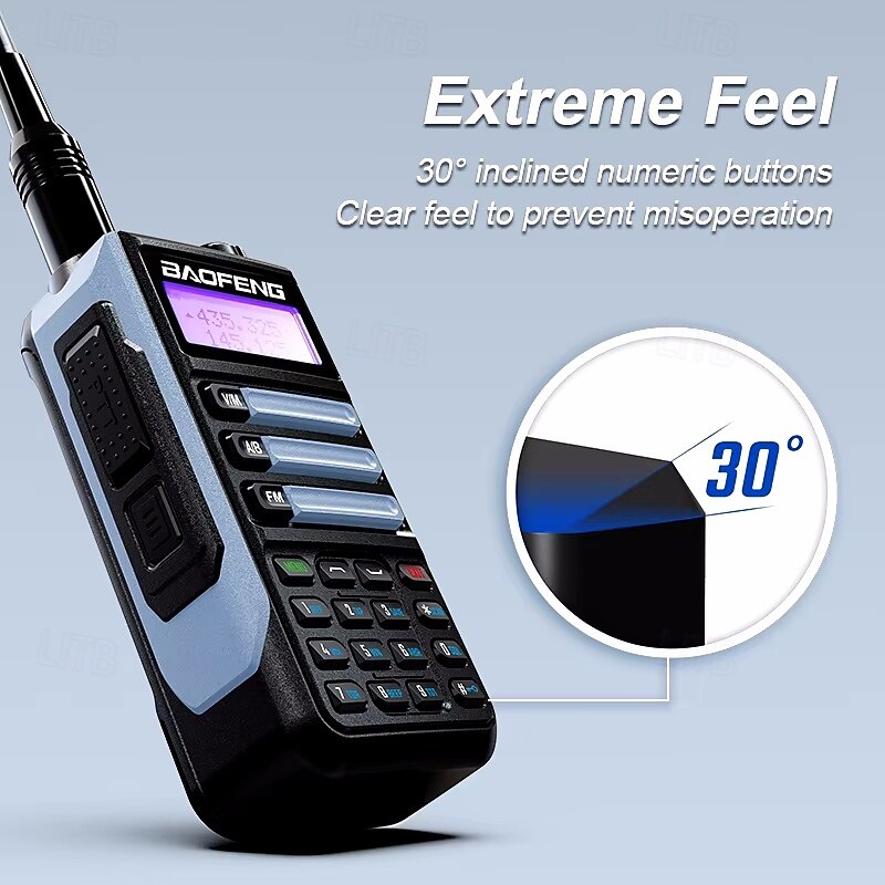 1PC Walkie-Talkie Tri Band Professional Hunting Ham Waterproof Long Range Type-C Charger VHF UHF Two Way Portable Radio4