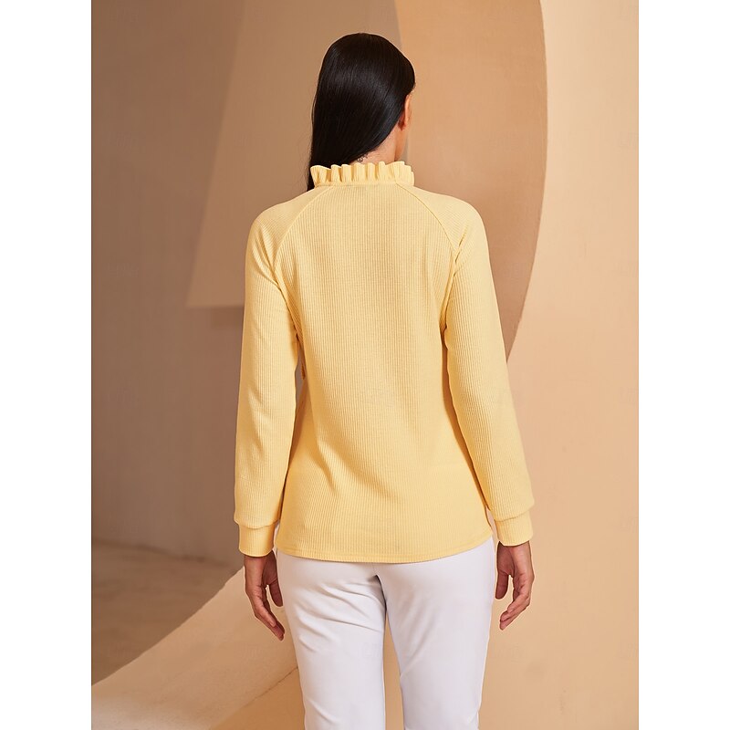 Women's Golf Pullover Sweatshirt Light Pink Yellow Dark Navy Long Sleeve Top Ladies Golf Attire Clothes Outfits Wear Apparel2