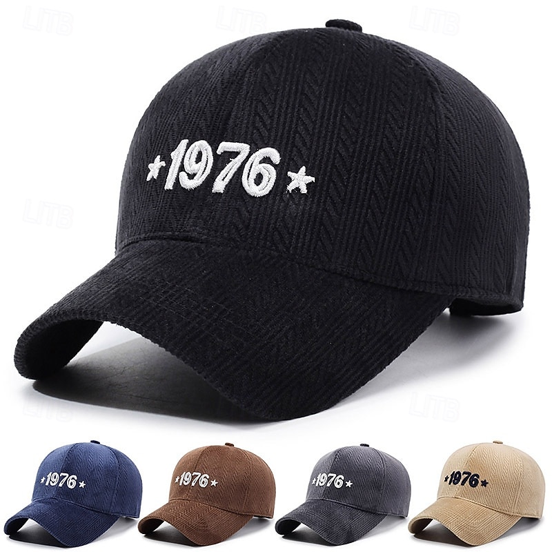 Men's Winter Hats Winter Warm Cap Winter Baseball Cap Black Blue Polyester Arabic Numeral Adjustable Fashion Modern Contemporary Daily Wear Festival Solid / Plain Color Outdoor Casual / Daily