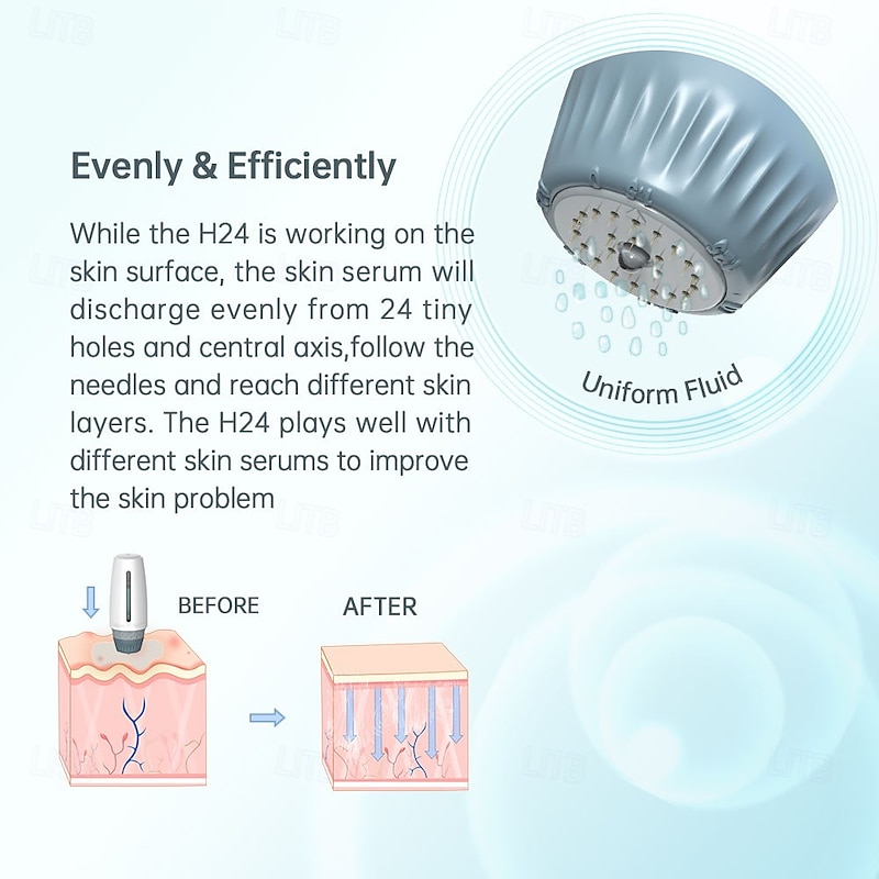 H24 Derma Stamp Adjustable 0.25mm-1.5mm Microneedling Liquid Serum Applicator  For Acne Scars Skin Improvement4