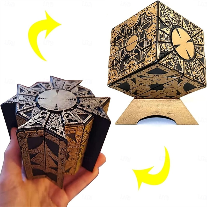 Detachable Hellraiser Puzzle Box, Hellraiser Puzzle Box Functional, Deformation Detachable Lock Puzzle Box. with Base2