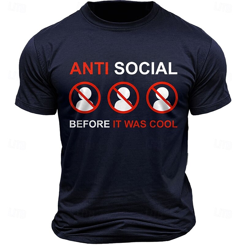 Men's Letter Printed Funny T Shirt 100% Cotton Short Sleeve Graphic Shirt Black Deep Blue Army Green Comfortable Tee Vacation Street Fashion Designer Clothing