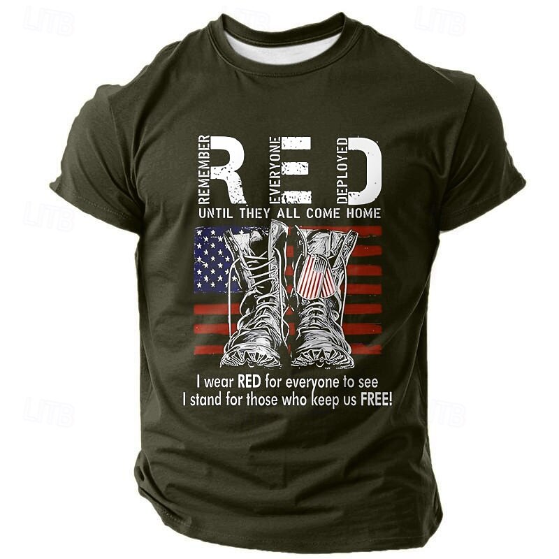 Veterans Day Men's Patriot Patriotic Veteran Veterans Funny Slang T shirt Short Sleeve T shirt 3D Print Crew Neck Shirt Fashion Athleisure Street Sports Outdoor Daily Black Red Dark Green Summer2