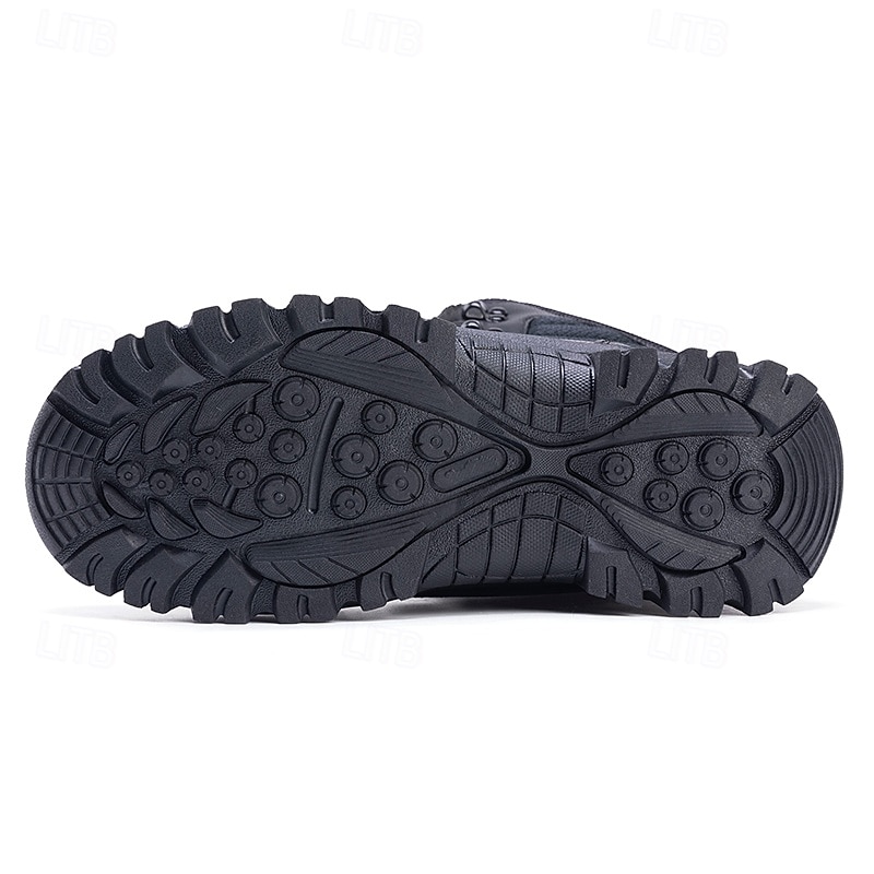 Men's Tactical Winter Boots - Tan Fur-Lined, Insulated, Waterproof, Rugged Sole, Ideal for Cold Weather Outdoor Activities 28