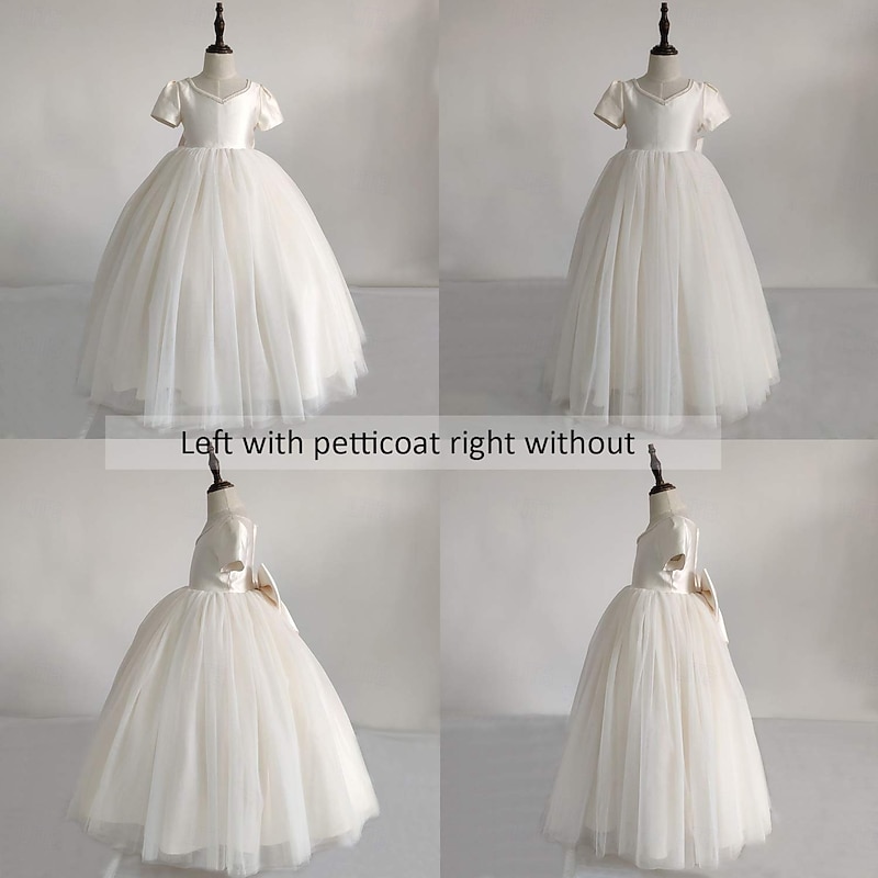 Rococo Victorian Princess Petticoat Hoop Skirt Under Skirt Tulle Skirt Solid Color Fancy Dress Girls' Masquerade Event / Party Prom Kid's Skirt3