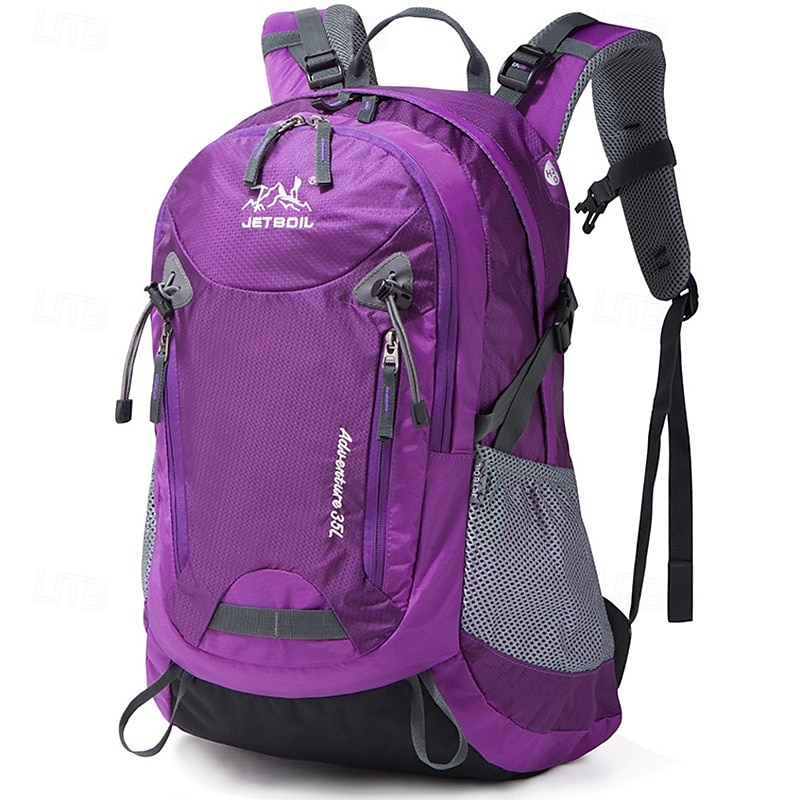 35 L Daypack Rucksack Zipper Multi Pocket Anatomic Design Wearable Durable Outdoor Hiking Camping Military Nylon Black Blue Purple3