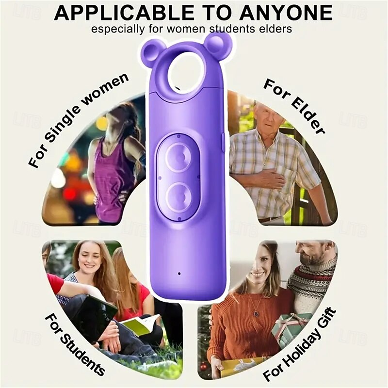 Personal Alarm Safe Sound 130dB USB Rechargeable Self Siren Security Alarms Safety Devices For Women Elderly With Alert Panic Button LED2