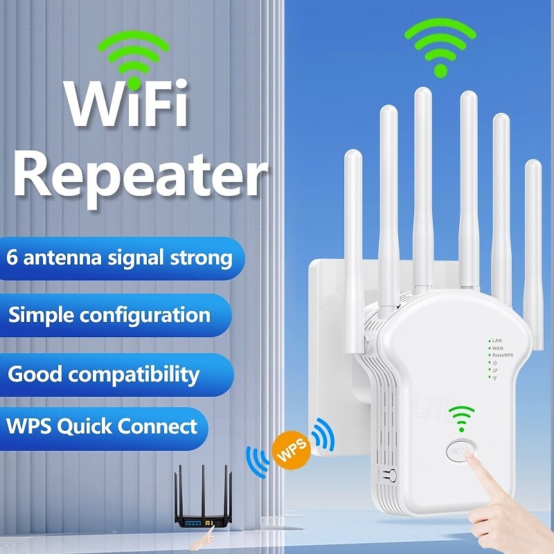 WiFi Signal Amplifier 300M Wireless Repeater Dual-band Extender Network Extender Home Router