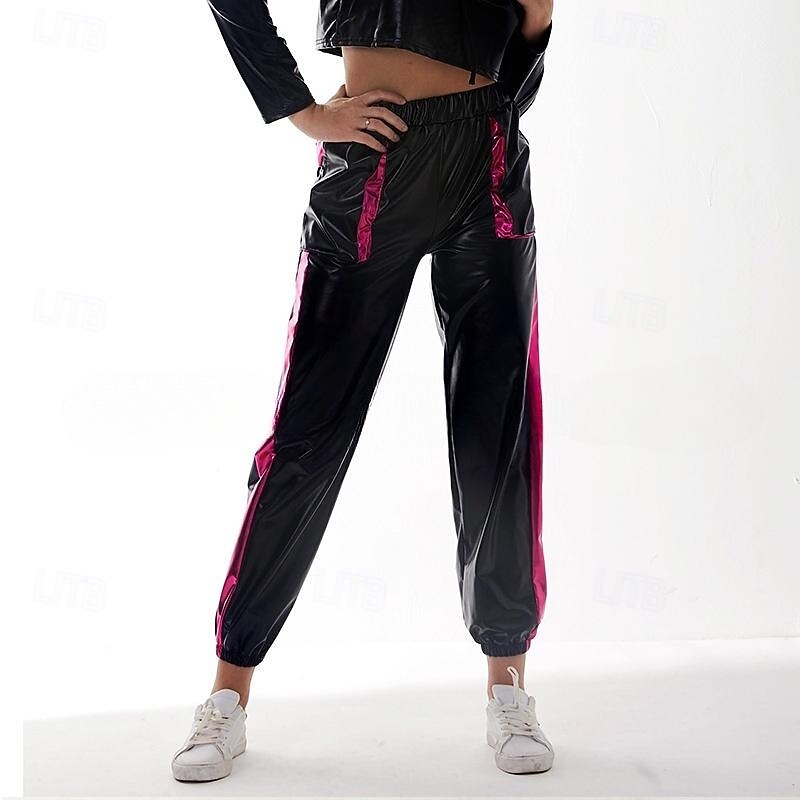 1980s Hip Hop Shiny Metallic Pants Jogger Pants Color Block Fancy Dress Women's Carnival Costume Carnival Mardi Gras Performance Party Pride Parade Adults' Pants4