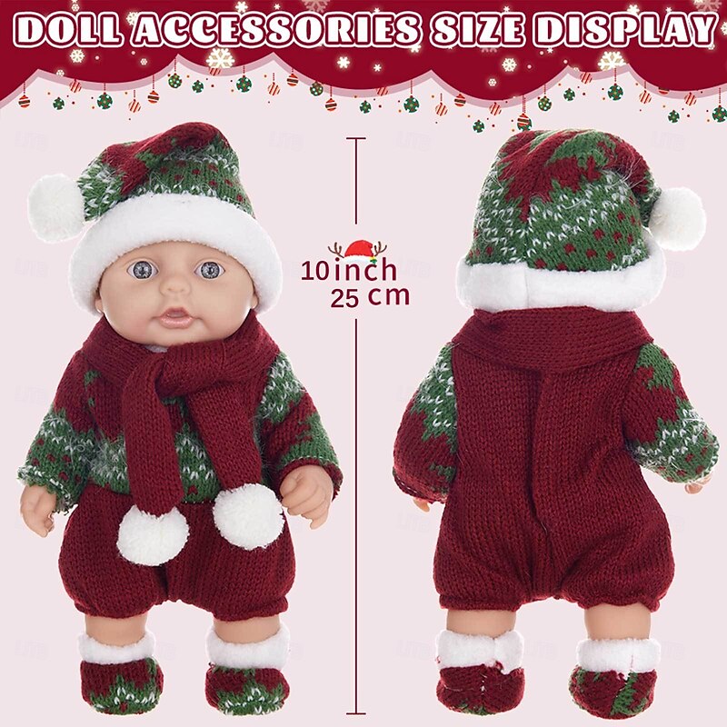 10 inch Realistic Reborn Baby Doll with Clothes Outfits Clothing Set Accessories Suitable for Reborn Babies and Newborns2