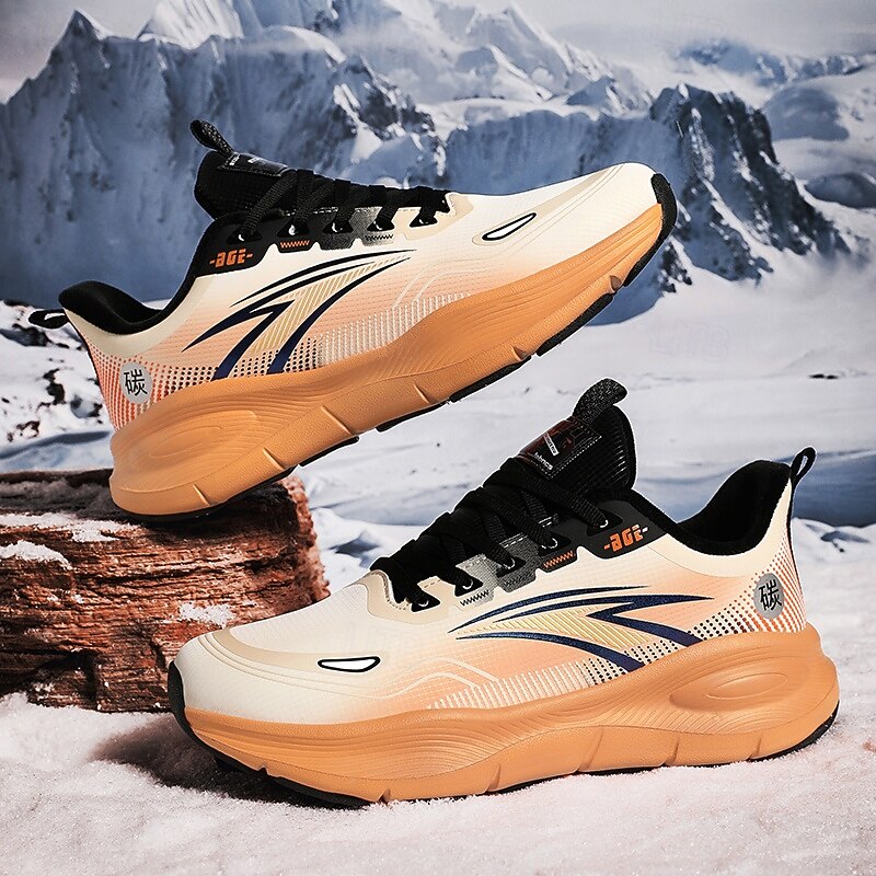 Men's Warm Lined Running Sneakers, Lightweight Cushioned Athletic Shoes with Lace-Up Design for Winter Outdoor Sports and Daily Wear2