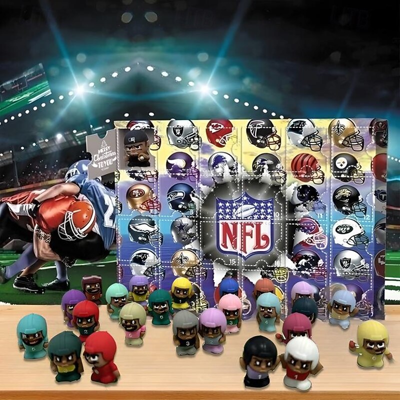 American Football Advent Calendar 2025, Christmas Gift Advent Calendar, Cute Football Characters 24 Days Christmas Calendar, Rugby Advent Calendars for Football Lover