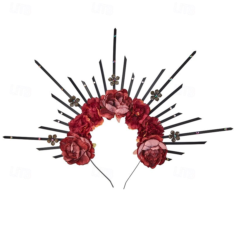 Our Lady Halloween Headband Hair Accessories Carnival Costume Floral Style Steampunk Punk Gothic Adults' Men's Women's Halloween Carnival Mardi Gras Performance Party Easy Halloween Costumes Dress Up2