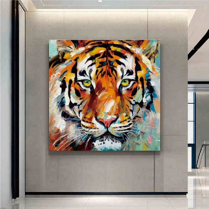 Hand painted Tiger Oil Painting on Canvas Large handmade Abstract Tiger Canvas oil painting Wall Art Modern Impressionist Animal painting Wall Art for Living Room Home dcor2