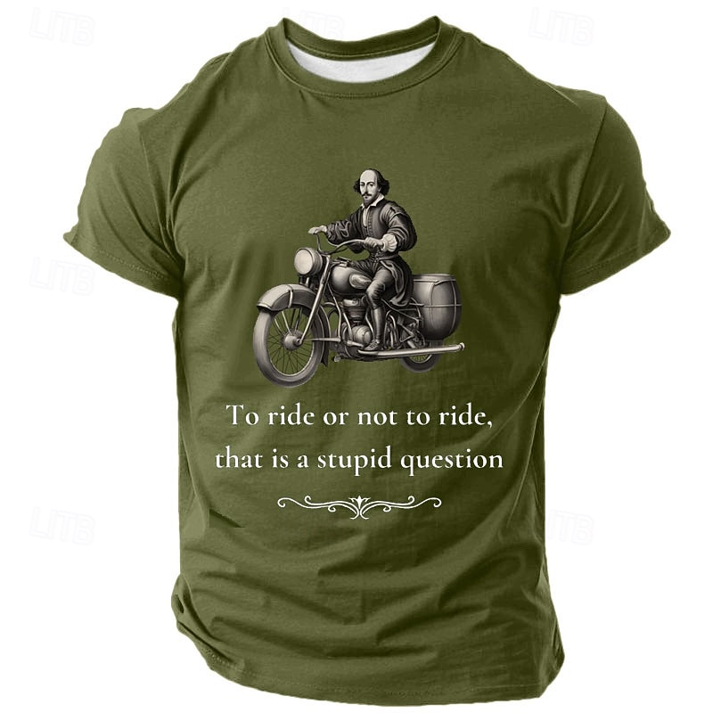 Men's Keep Calm & Ride On T Shirt Short Sleeve T shirt 3D Print Crew Neck Shirt Fashion Athleisure Street Sports Outdoor Daily Black Blue Green Summer Spring Clothing Apparel S M L XL XXL XXXL