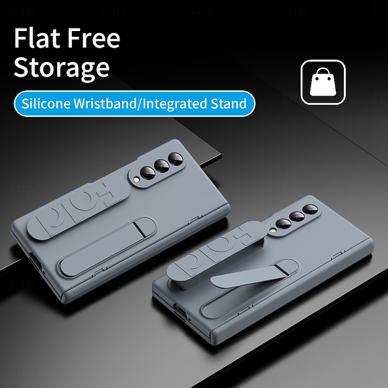 Phone Case For Z Fold 7 Z Fold 6 Z Fold 5 Z Fold 4 Z Fold 3 Back Cover with Stand Holder Shockproof Retro PC Silicone3