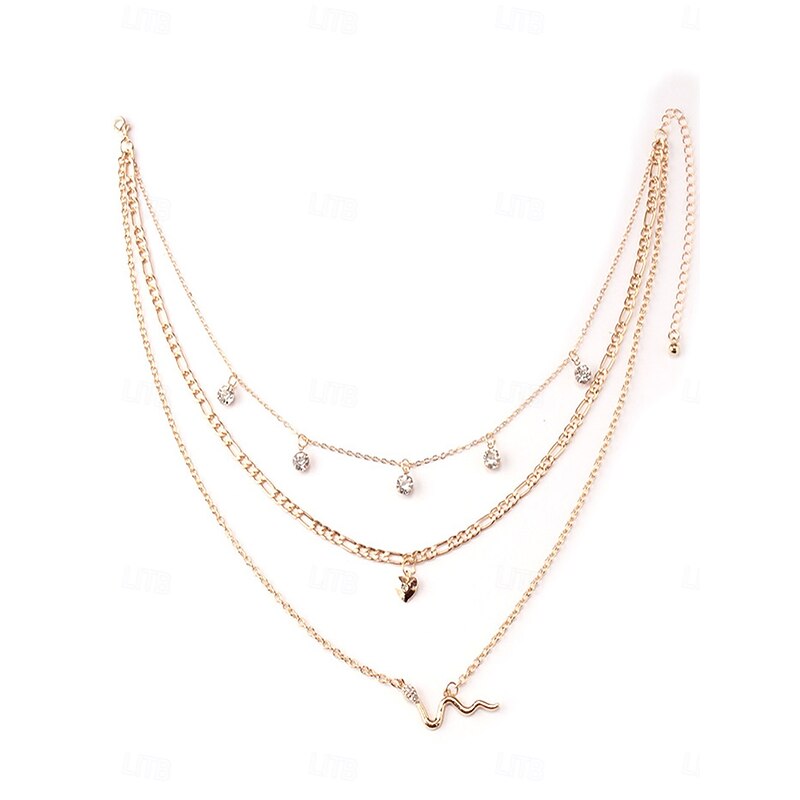 Choker Necklace Chrome Gold Women's Elegant Artistic Layered Necklace For Wedding Party Valentine's Day4