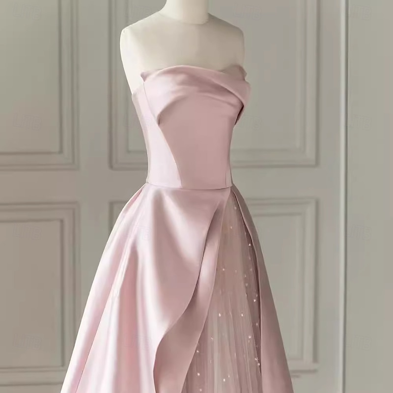 Mermaid / Trumpet Evening Gown Elegant Dress Formal Wedding Floor Length 3/4 Length Sleeve Jewel Neck Sequined with Glitter Tassel3