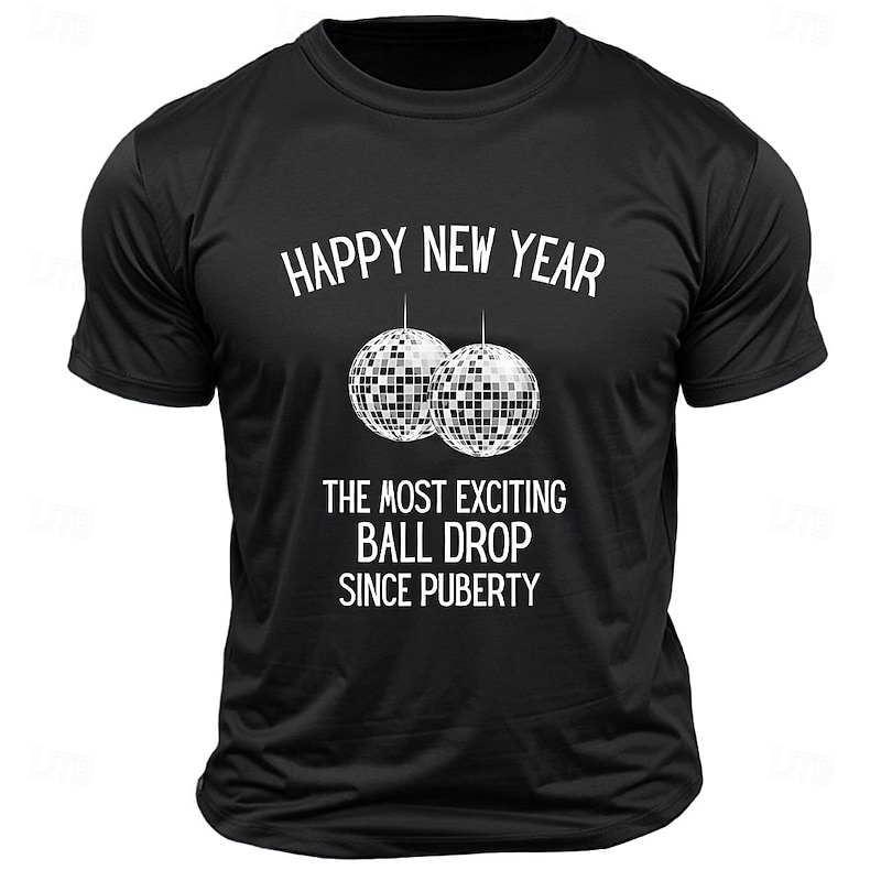 New Year Men's Funny Slang T Shirt Short Sleeve T shirt 3D Print Crew Neck Shirt Fashion Athleisure Street Sports Outdoor Daily Black Blue Green Summer Spring Clothing Apparel S M L XL XXL XXXL3