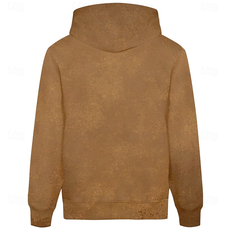 Men's Tiger Hoodies Fashion Cool Long Sleeve Hooded Vacation Going out Streetwear Brown Drawstring Zipper Fall Winter Designer2