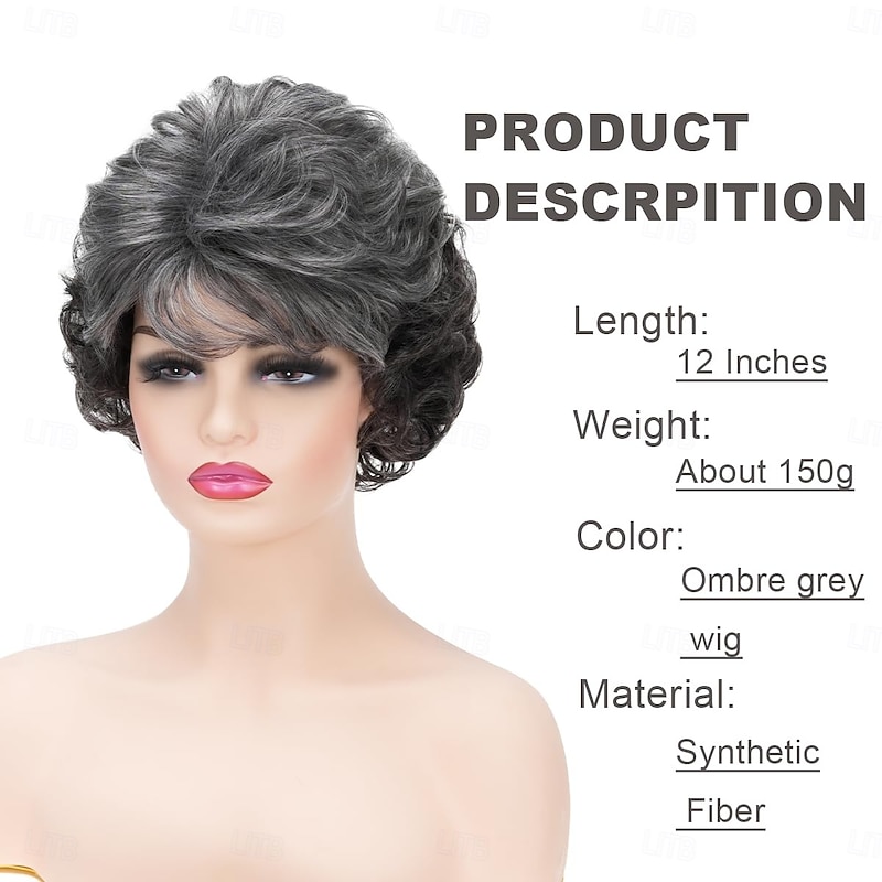 Short Wigs for Black Women Synthetic Natural Wavy Costume Cosplay Party Wig3