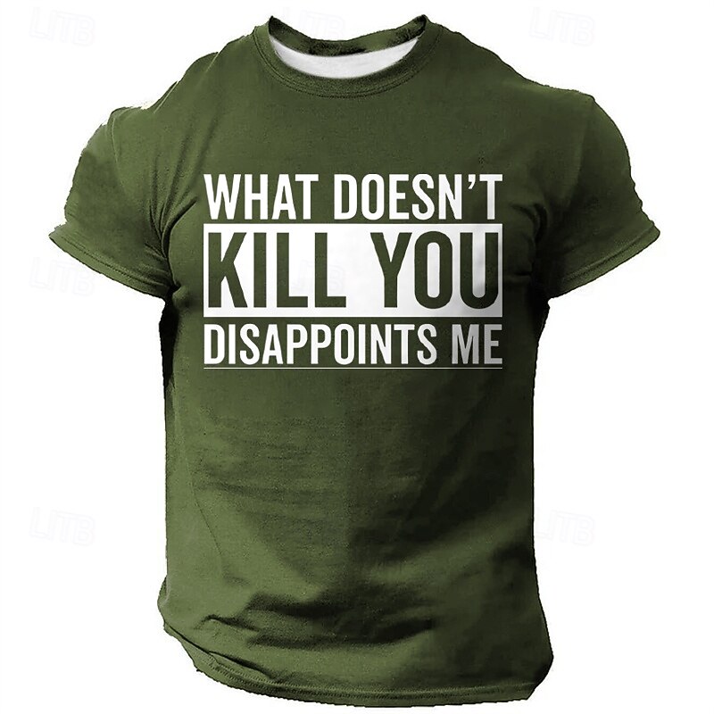 Men's Sarcasm Letter Print T shirt Short Sleeve T shirt 3D Print Crew Neck Shirt Fashion Athleisure Street Sports Outdoor Daily Black Blue Green Summer Spring Clothing Apparel S M L XL XXL XXXL3