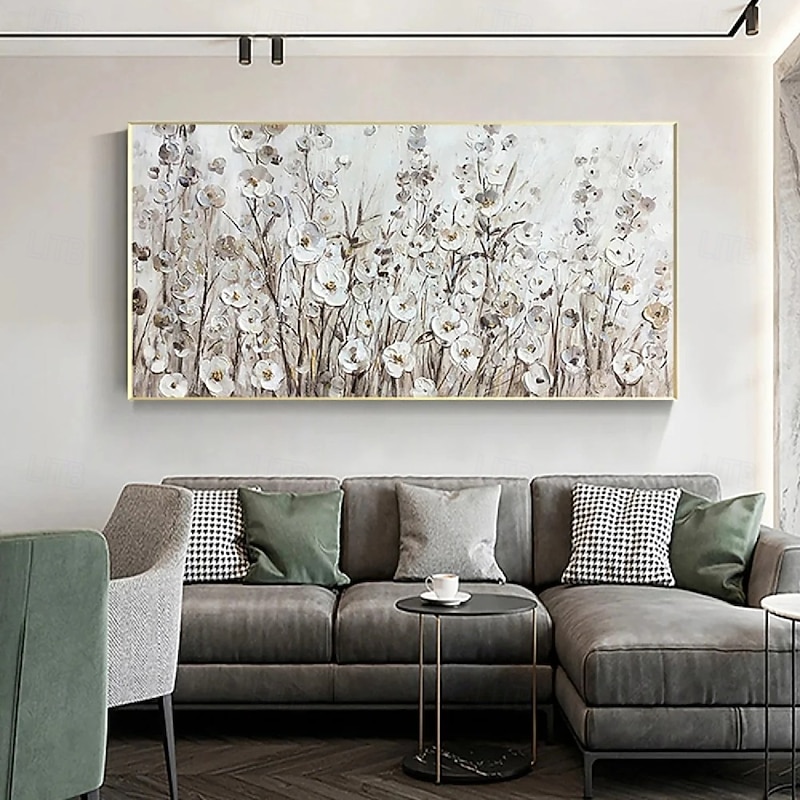 Handmade tree oil painting large Hand Painted white flower Oil Painting Wall Purole Flower Landscape Painting Home Decoration Decoration flower oil painting tree picture artwork3