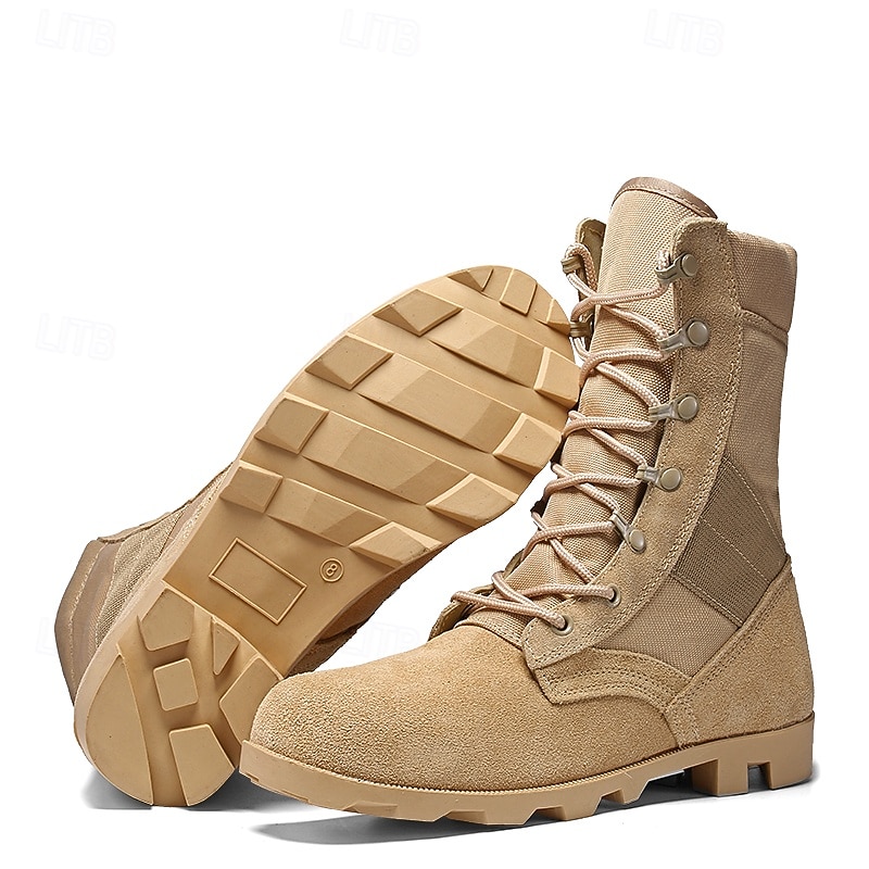Men's Tactical Combat Boots – High-Top Military Desert Boots with Lace-Up Design for Outdoor Hiking & Work2
