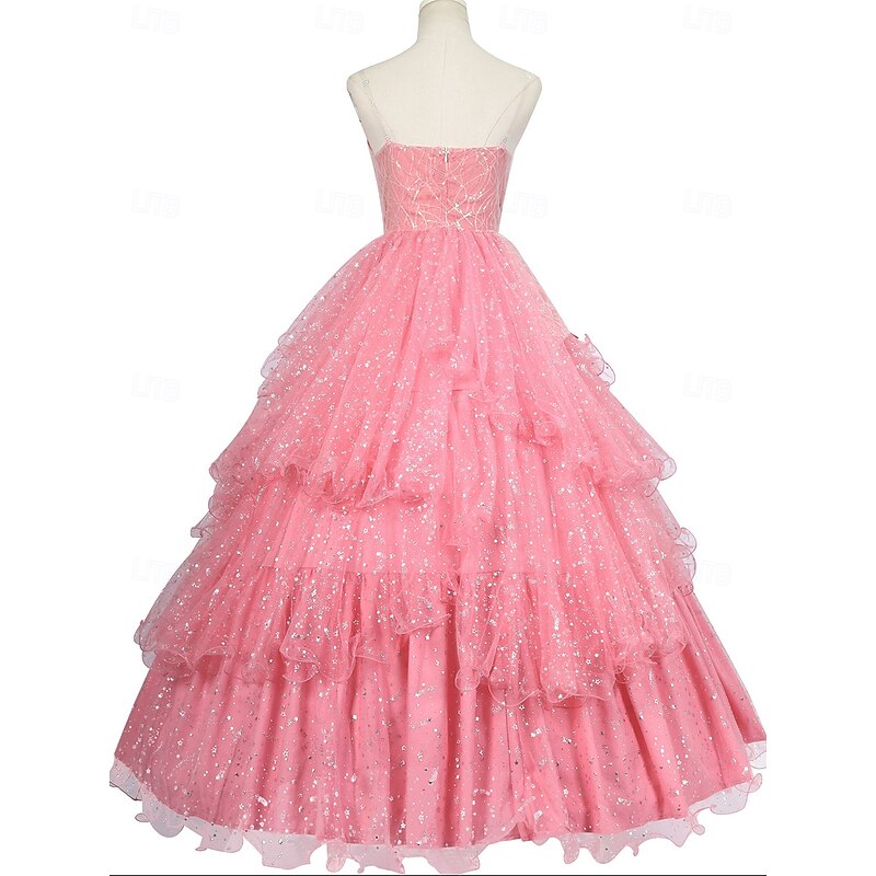 Witch Fairy Glinda Costume Petticoat Hoop Skirt Prom Dress Movie TV Theme Costumes Movie Cosplay for Women's Adults' Halloween Carnival Mardi Gras Performance Party Stage4