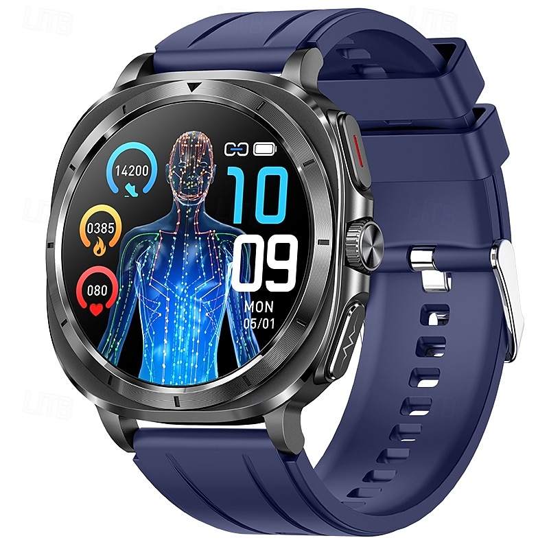 iMosi ET492 Smart Watch 1.43 inch Smartwatch Fitness Running Watch Bluetooth ECG+PPG Temperature Monitoring Pedometer Compatible with Android iOS Women Men Hands-Free Calls Waterproof Media Control4