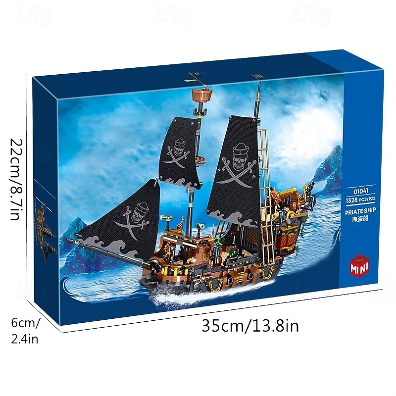 1328PCS Pirate Ship Adventure Creative Ship Island Storm Ship Flagship Movie Building Block Model Suitable For Children/ Adult Collection Building Blocks Halloween/Thanksgiving Day/Christmas Gift2