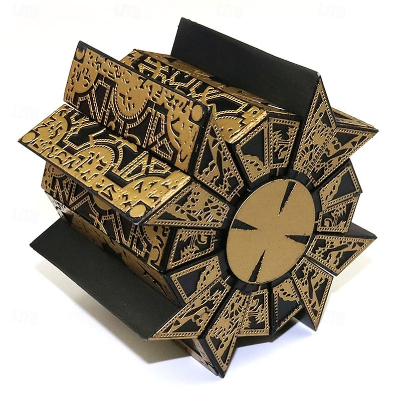 Detachable Hellraiser Puzzle Box, Hellraiser Puzzle Box Functional, Deformation Detachable Lock Puzzle Box. with Base4