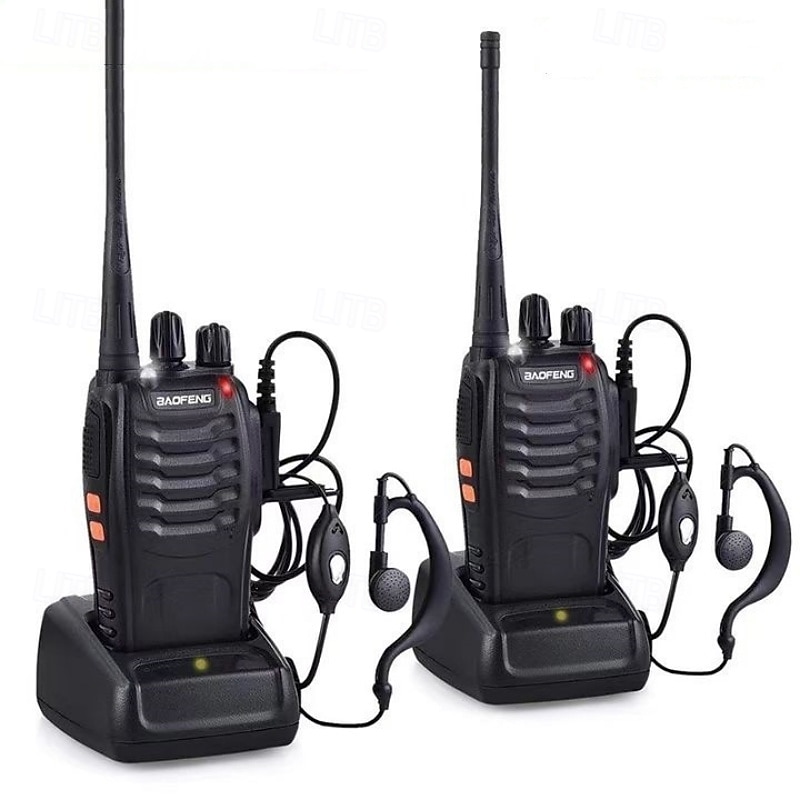 2Pcs Walkie Talkie Two-way Radio Set BF 888s UHF 400-470MHz 16CH Walkie-talkie Radios Transceiver
