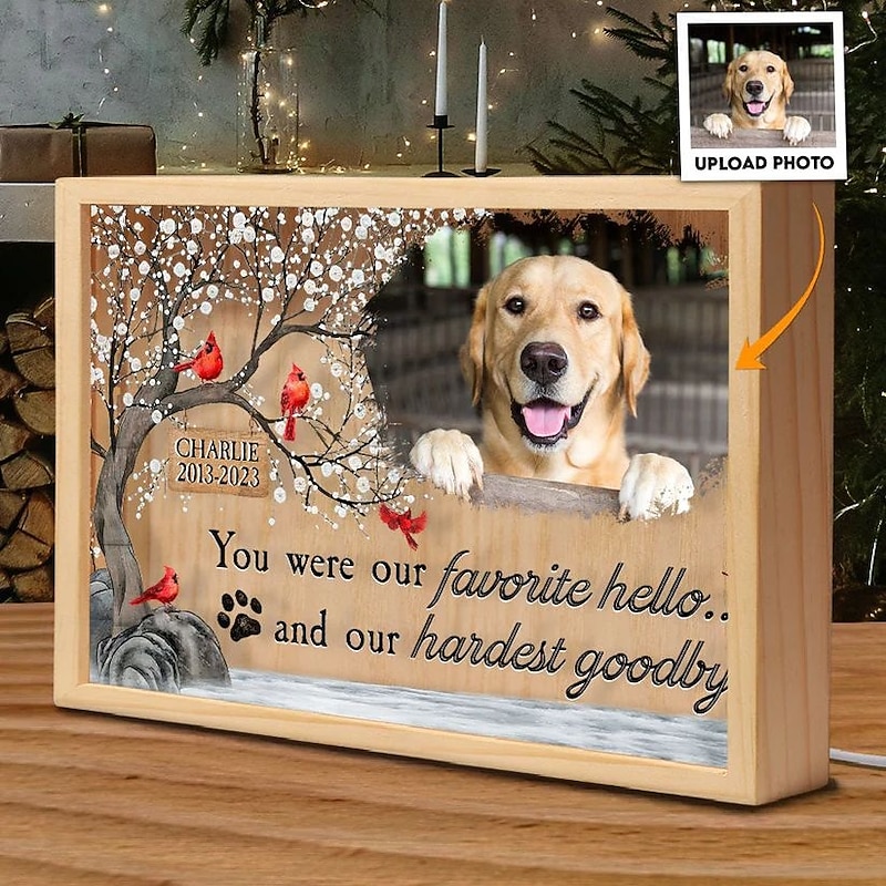 Personalized Light Up Photo Frame Pet Night Light - Memorial Gifts Custom for Loss of Lovely Pets3