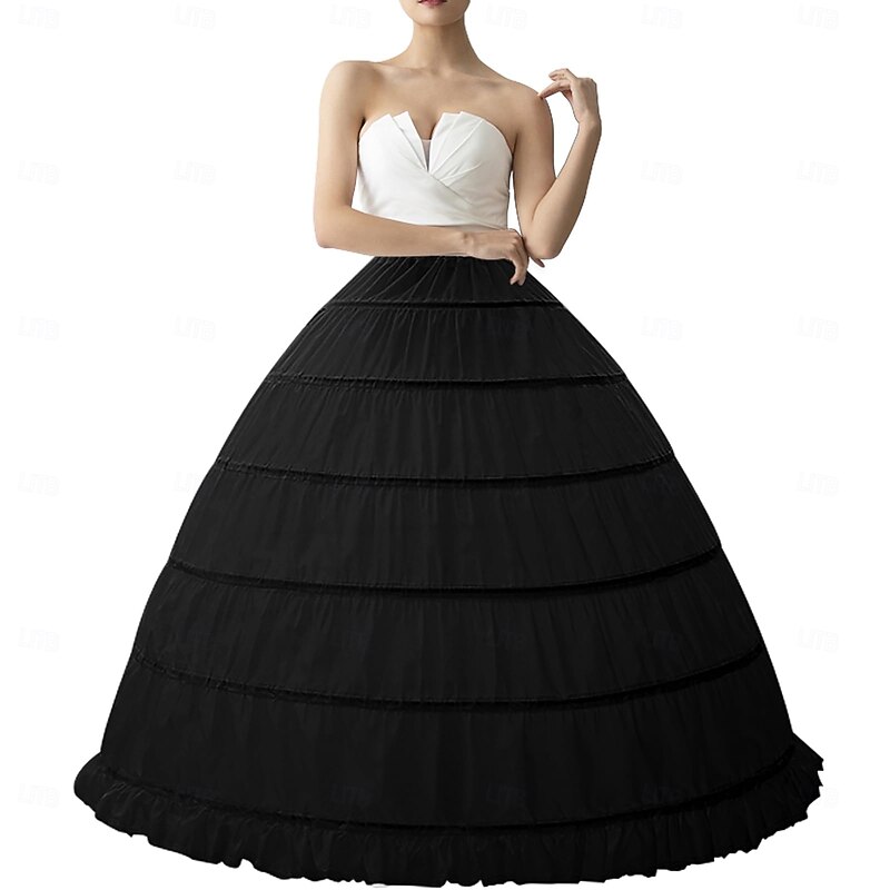 Rococo Victorian Princess Petticoat Hoop Skirt Under Skirt Tulle Skirt Solid Color Fancy Dress Women's Masquerade Event / Party Prom Adults' Skirt3