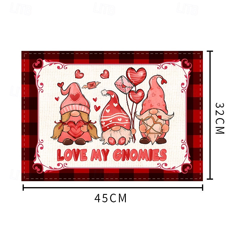 Valentine's Day Placemats Set of 4 Romantic and Decorative Table Mats Featuring Heart or Rose Patterns Durable and Heat-Resistant Perfect for Adding a Touch of Love to Your Dining Table Decor2