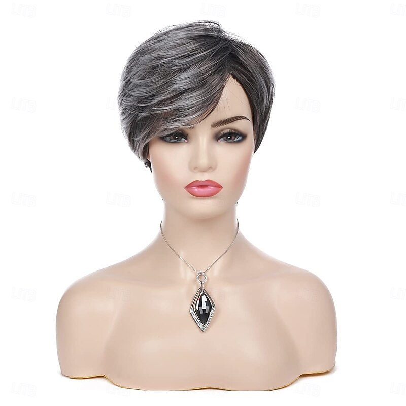 Womens Short  Wig Layered Synthetic Heat Resistant Pixie Hair Wig for Daily Party Use3